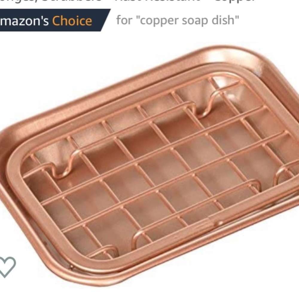 2-Piece Soap Dish Tray. Copper/Rose Gold. MDesigns